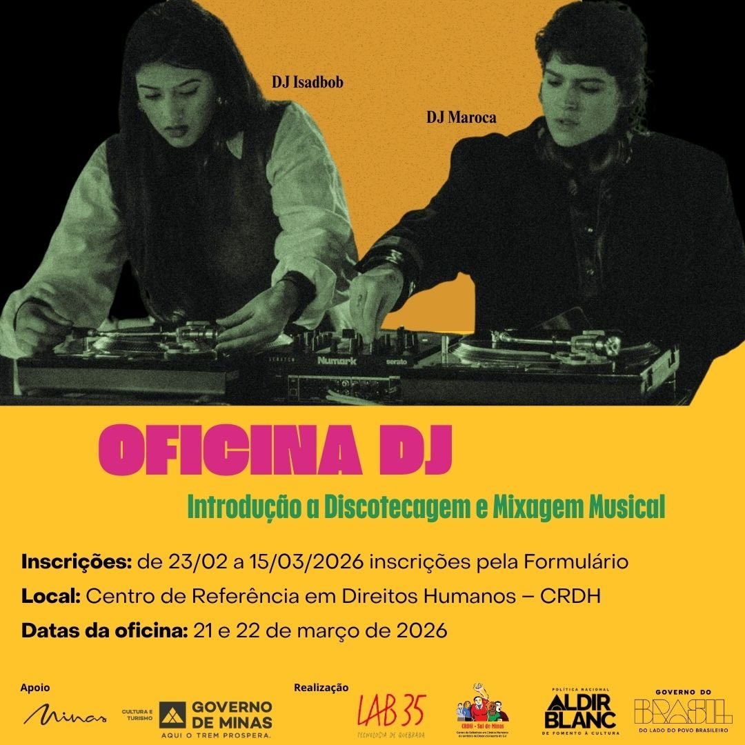 Alfenas abre inscrições para oficina gratuita de DJ voltada para mulheres e público LGBTQIAPN+