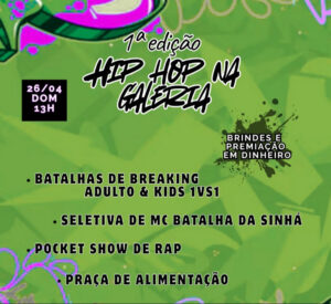 1ª edição do ‘Hip Hop na Galeria’ movimenta Guaranésia com batalhas de breaking, rap e literatura