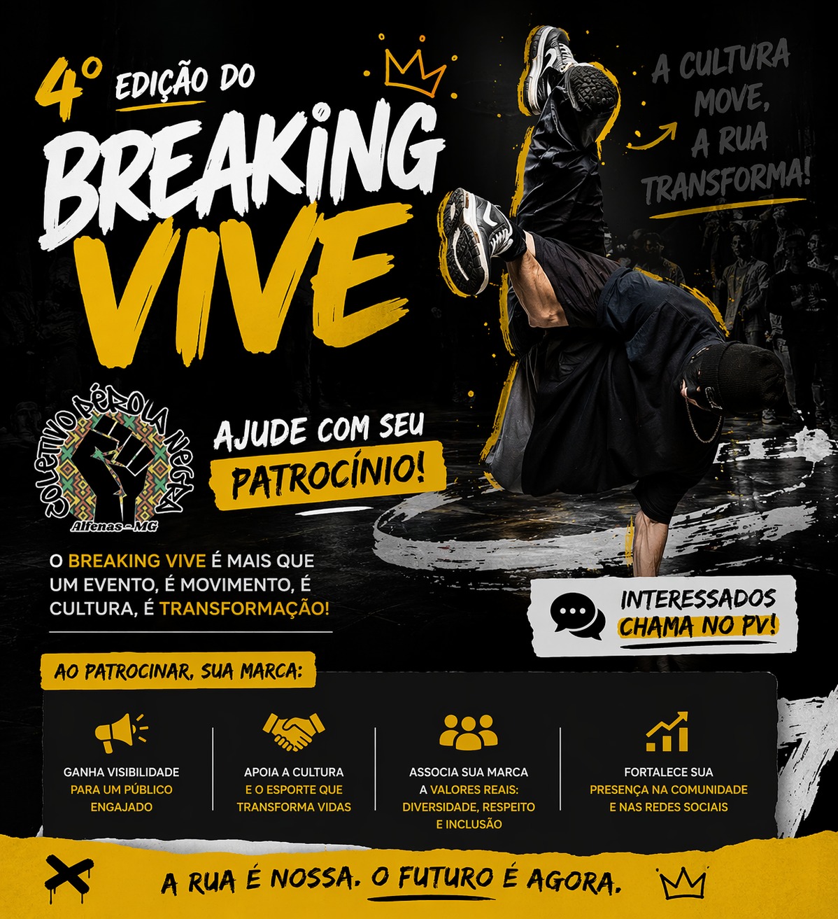 Coletivo Pérola Negra Crew busca patrocinadores locais para viabilizar a 4ª edição do Breaking Vive