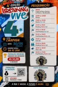4ª Edição do ‘Breaking Vive’ acontece neste sábado em Alfenas