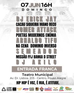 Pouso Alegre recebe a 4ª edição do evento “Na Batida” com grandes nomes do Rap Nacional
