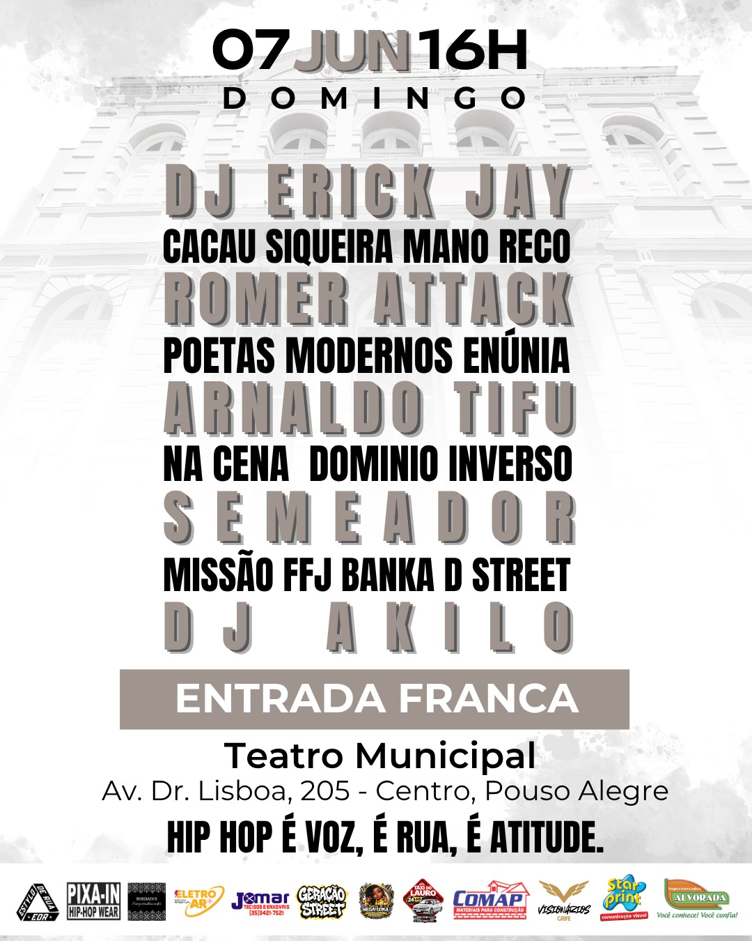 Pouso Alegre recebe a 4ª edição do evento “Na Batida” com grandes nomes do Rap Nacional