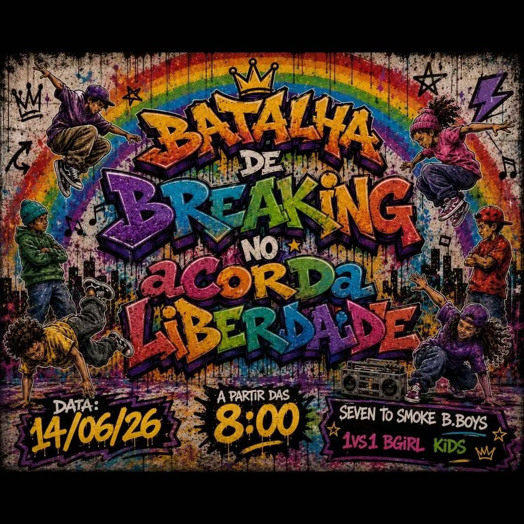 Neste domingo (14) acontece a 1ª Batalha de Breaking no aCorda Liberdade, em Guaxupé