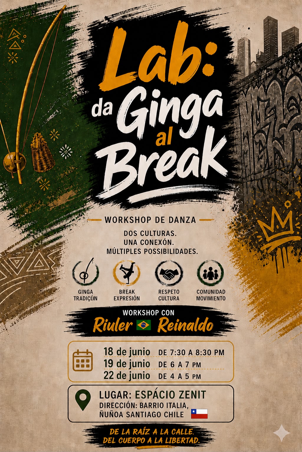 Bboy do Sul de Minas viaja ao Chile para ministrar workshop que une Breaking e Capoeira