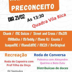 Extrema promove ‘Rap Contra o Preconceito’ com maratona cultural e palestras antirracista