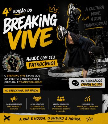 Coletivo Pérola Negra Crew busca patrocinadores locais para viabilizar a 4ª edição do Breaking Vive