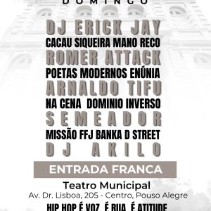 Pouso Alegre recebe a 4ª edição do evento “Na Batida” com grandes nomes do Rap Nacional