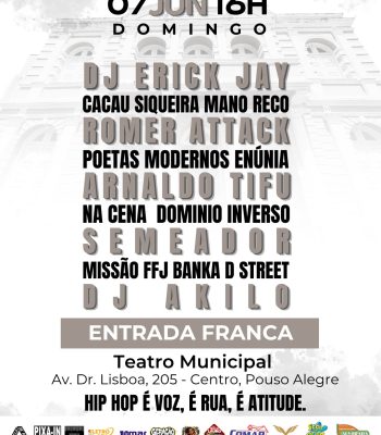 Pouso Alegre recebe a 4ª edição do evento “Na Batida” com grandes nomes do Rap Nacional