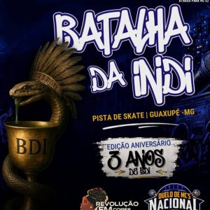 Neste sábado (05) tem aniversário de 3 anos da Batalha da INDI e pré-seletiva para o Duelo Nacional de MCs